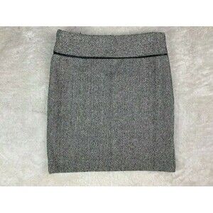 Valerie Bertinelli Size 6 Womens Skirt Black White Faux Leather Trim Straight